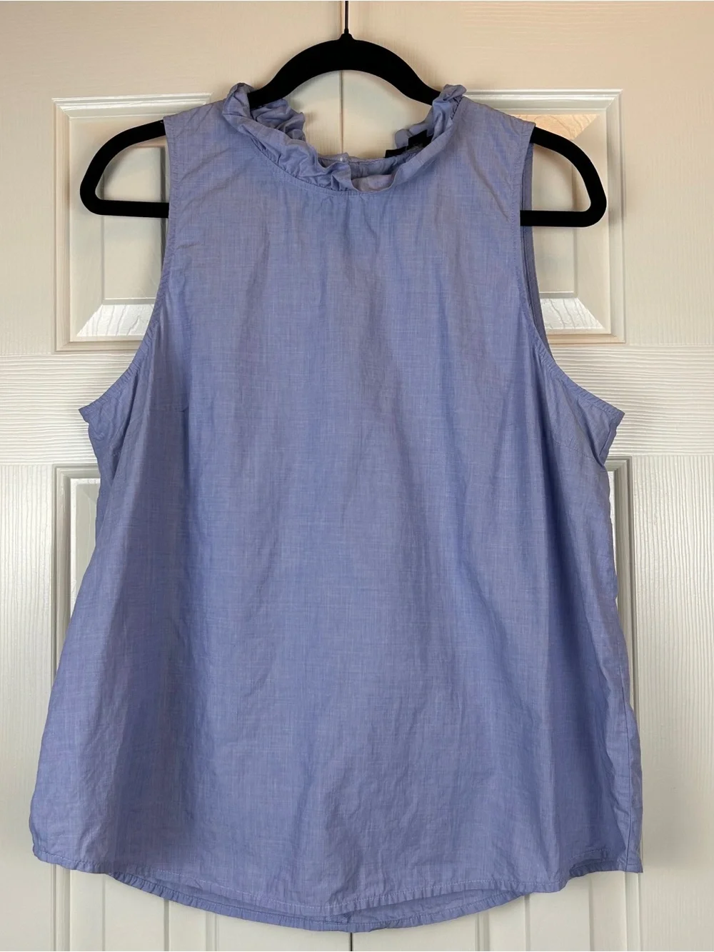 J. Crew Cotton Ruffle Neck Sleeveless Blouse Top